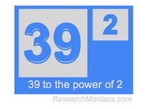 39 to the power of 2