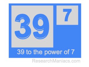 39 to the power of 7