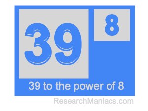 39 to the power of 8