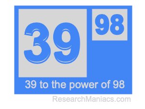 39 to the power of 98