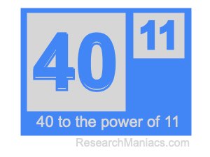 40 to the power of 11