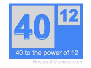 40 to the power of 12