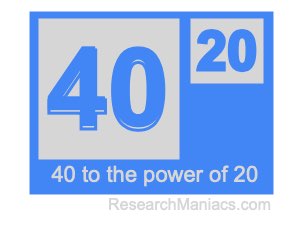 40 to the power of 20