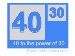 40 to the power of 30