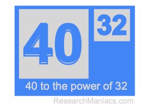 40 to the power of 32