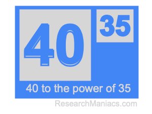 40 to the power of 35