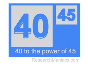 40 to the power of 45