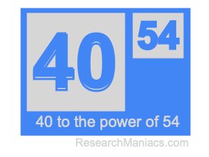 40 to the power of 54