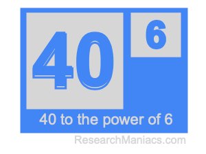 40 to the power of 6