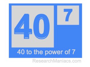 40 to the power of 7