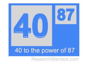 40 to the power of 87
