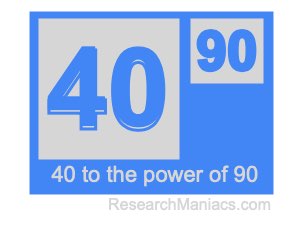 40 to the power of 90