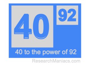 40 to the power of 92