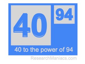 40 to the power of 94