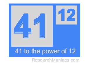 41 to the power of 12