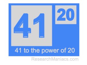 41 to the power of 20