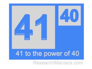 41 to the power of 40