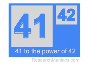 41 to the power of 42