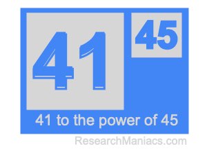 41 to the power of 45