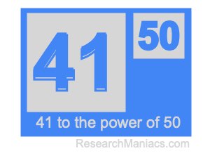 41 to the power of 50