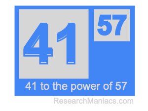 41 to the power of 57