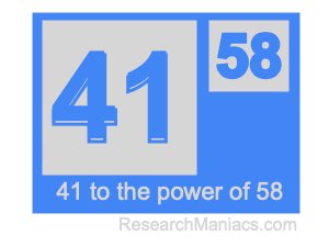 41 to the power of 58