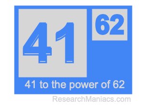 41 to the power of 62