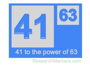 41 to the power of 63