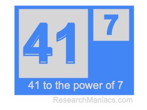 41 to the power of 7