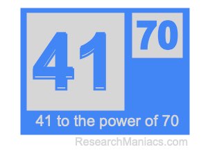 41 to the power of 70