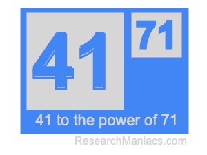 41 to the power of 71