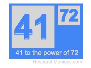 41 to the power of 72