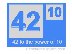42 to the power of 10