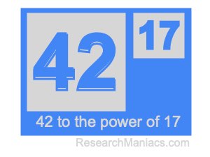 42 to the power of 17