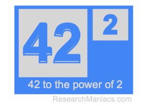 42 to the power of 2