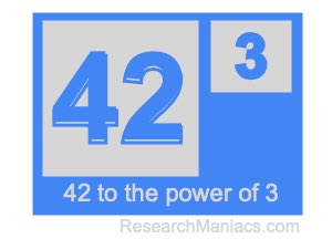 42 to the power of 3