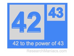 42 to the power of 43