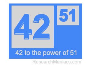 42 to the power of 51