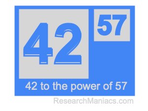 42 to the power of 57