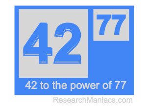 42 to the power of 77