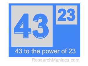43 to the power of 23