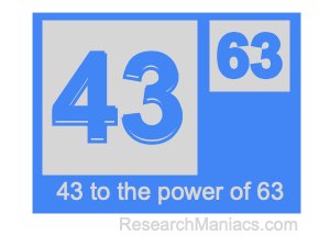 43 to the power of 63