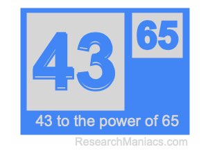43 to the power of 65