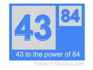 43 to the power of 84