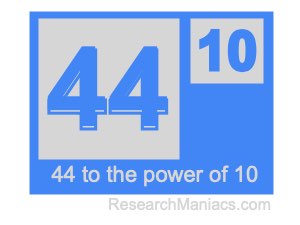 44 to the power of 10
