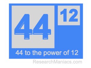 44 to the power of 12