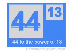 44 to the power of 13