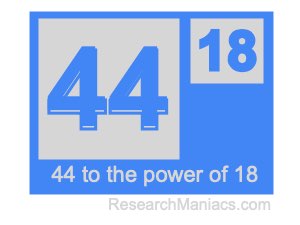 44 to the power of 18
