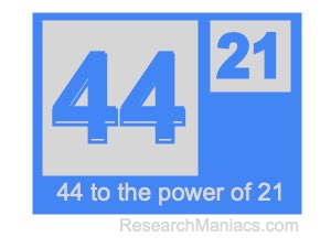 44 to the power of 21