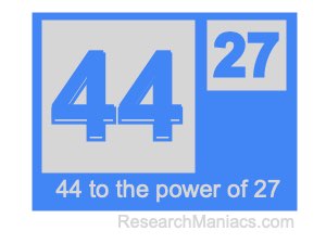 44 to the power of 27